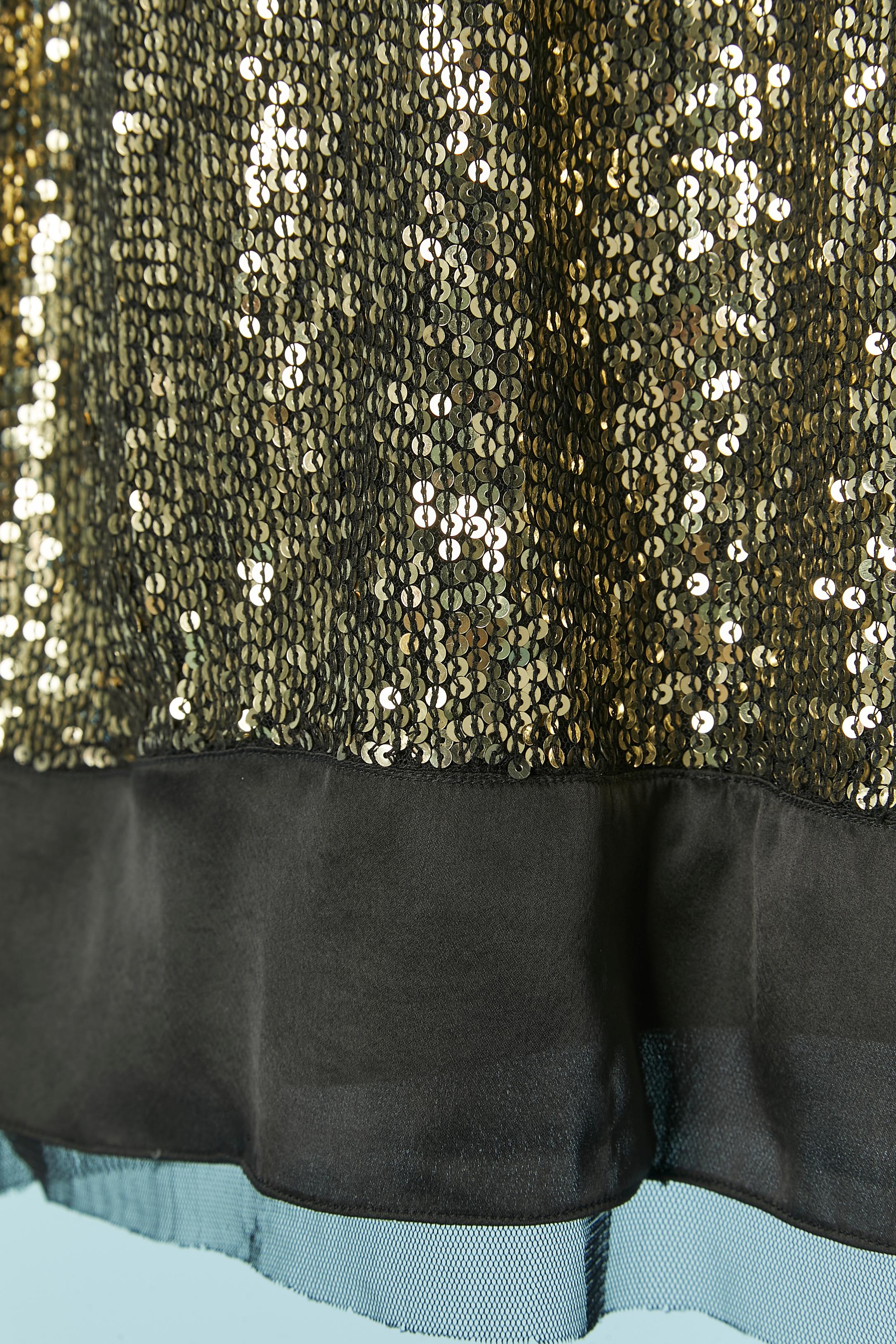 Sleeveless cocktail dress in sequin dégradé from silver to gold GALLIANO In Excellent Condition For Sale In Saint-Ouen-Sur-Seine, FR