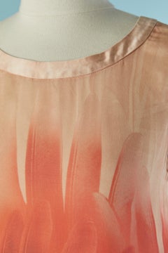 Abito da cocktail senza maniche con stampa di piume e volant GIAMBATTISTA VALLI