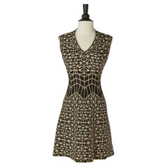 Sleeveless cocktail dress with grafic pattern ALAIA