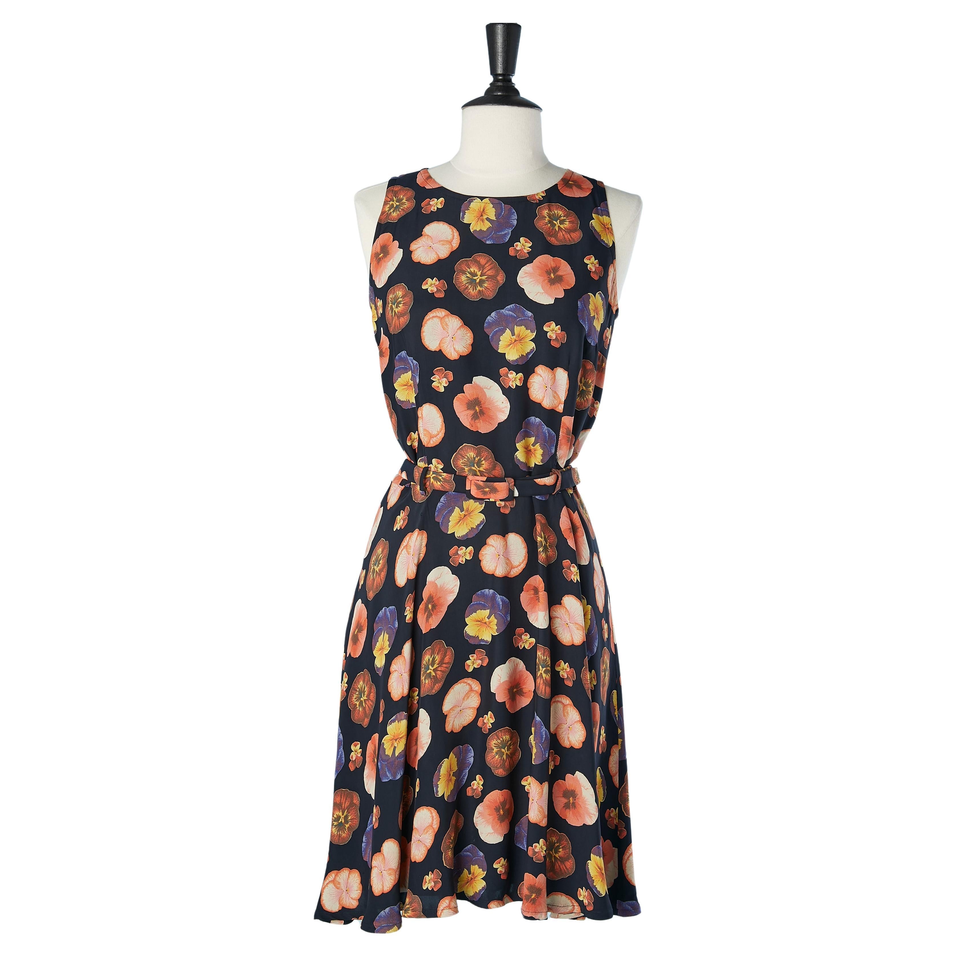 Sleeveless cocktail dress with Pansy print Guy Laroche  For Sale