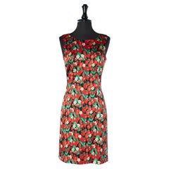 Sleeveless cocktail dress with strawberry print Dolce & Gabbana