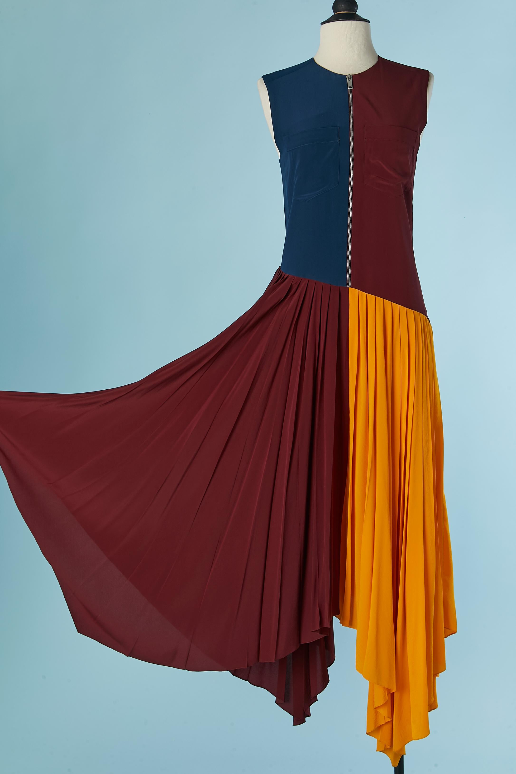 Abito color-block senza maniche con pieghe sul fondo GIVENCHY In condizioni ottime in vendita a Saint-Ouen-Sur-Seine, FR