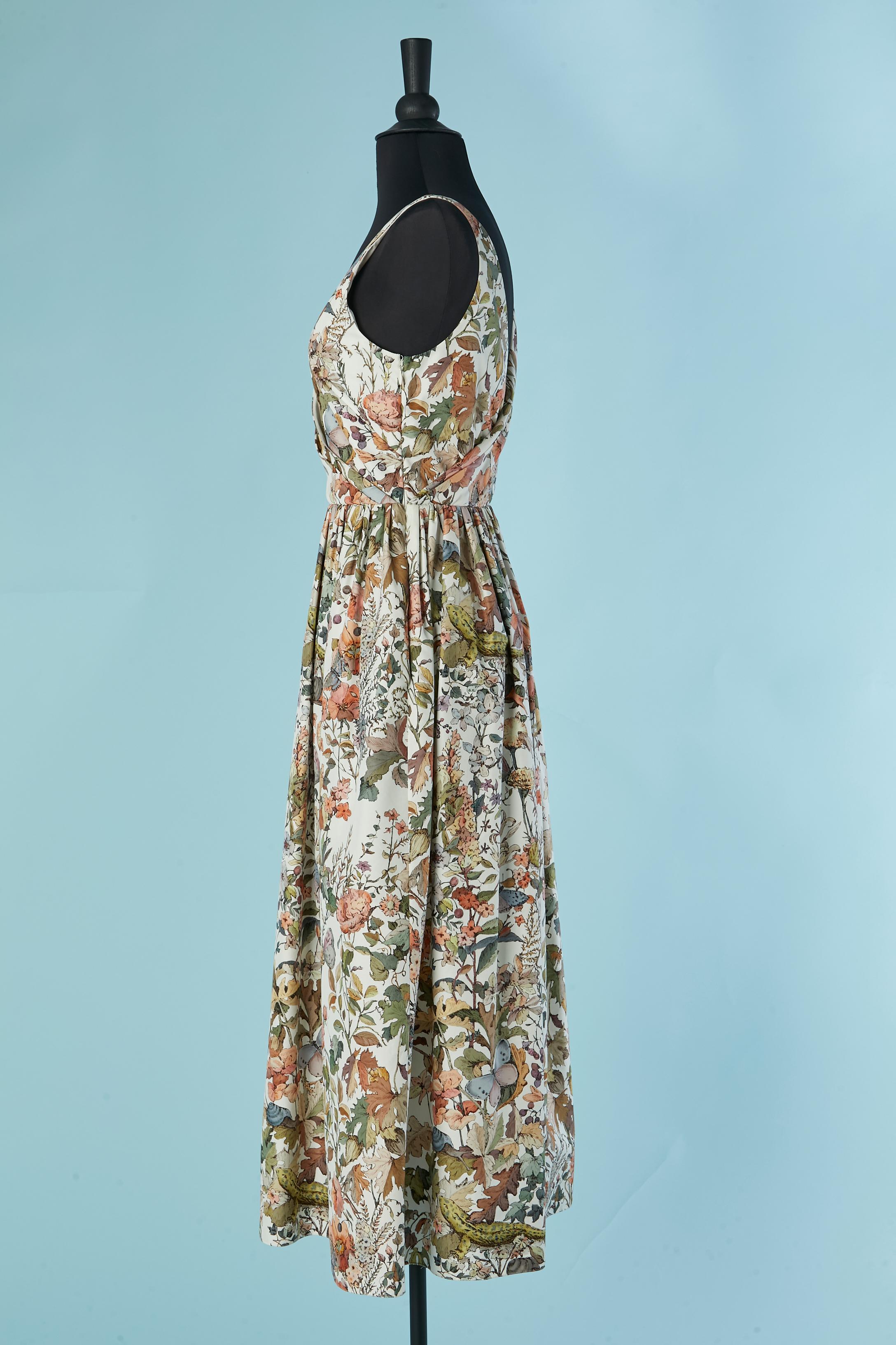 Ärmelloses Baumwollkleid mit Blumendruck CHRISTIAN DIOR Damen im Angebot
