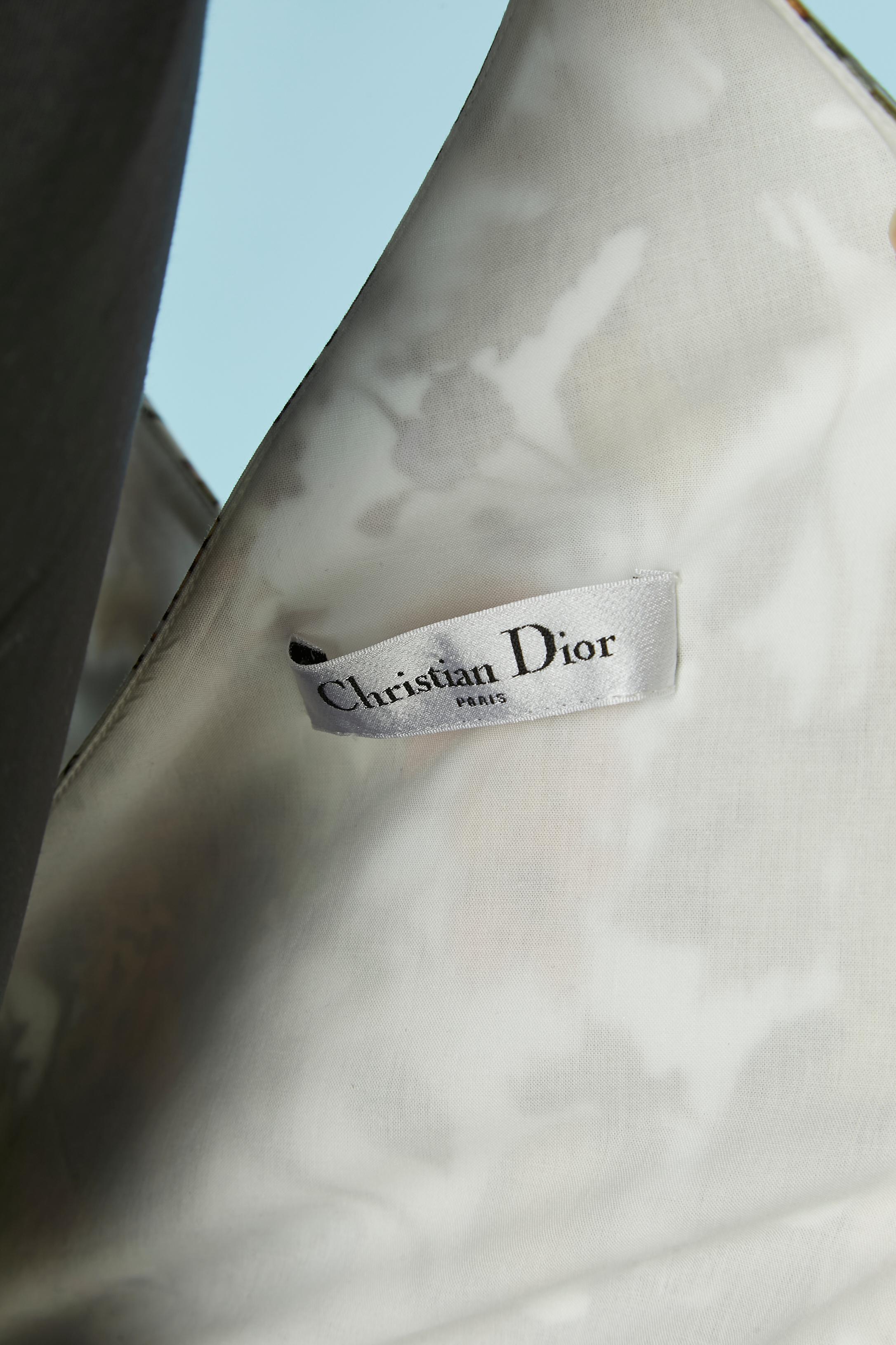 Ärmelloses Baumwollkleid mit Blumendruck CHRISTIAN DIOR im Angebot 3