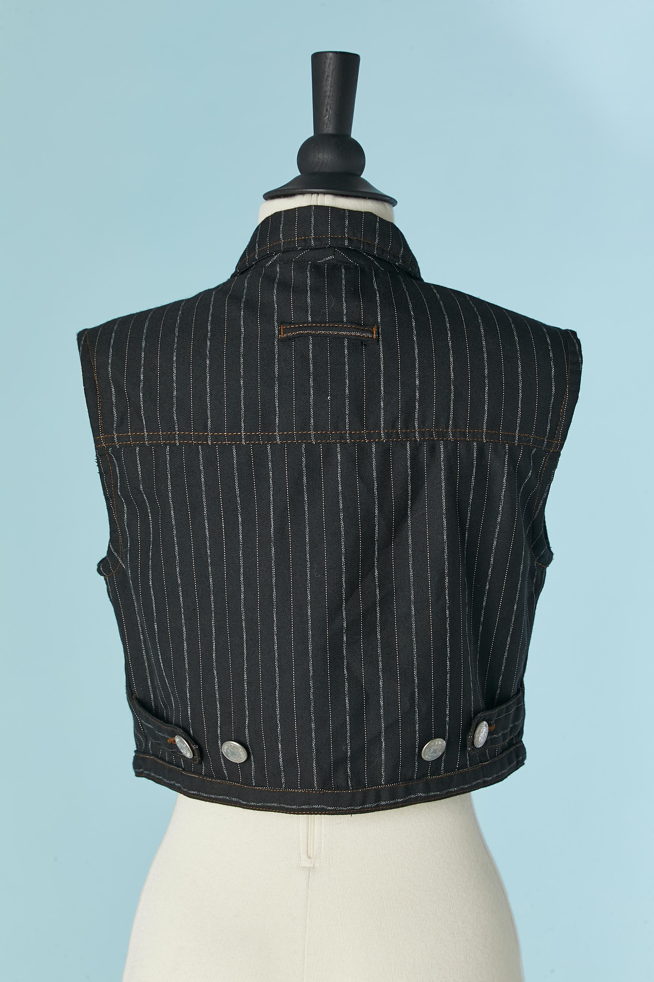 Giacca cropped senza maniche con riga a spillo JEAN-PAUL GAULTIER JEAN'S in vendita 1