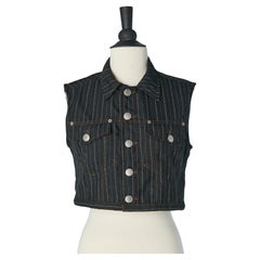 Sleeveless cropped jacket with pin stripe JEAN-PAUL GAULTIER JEAN'S