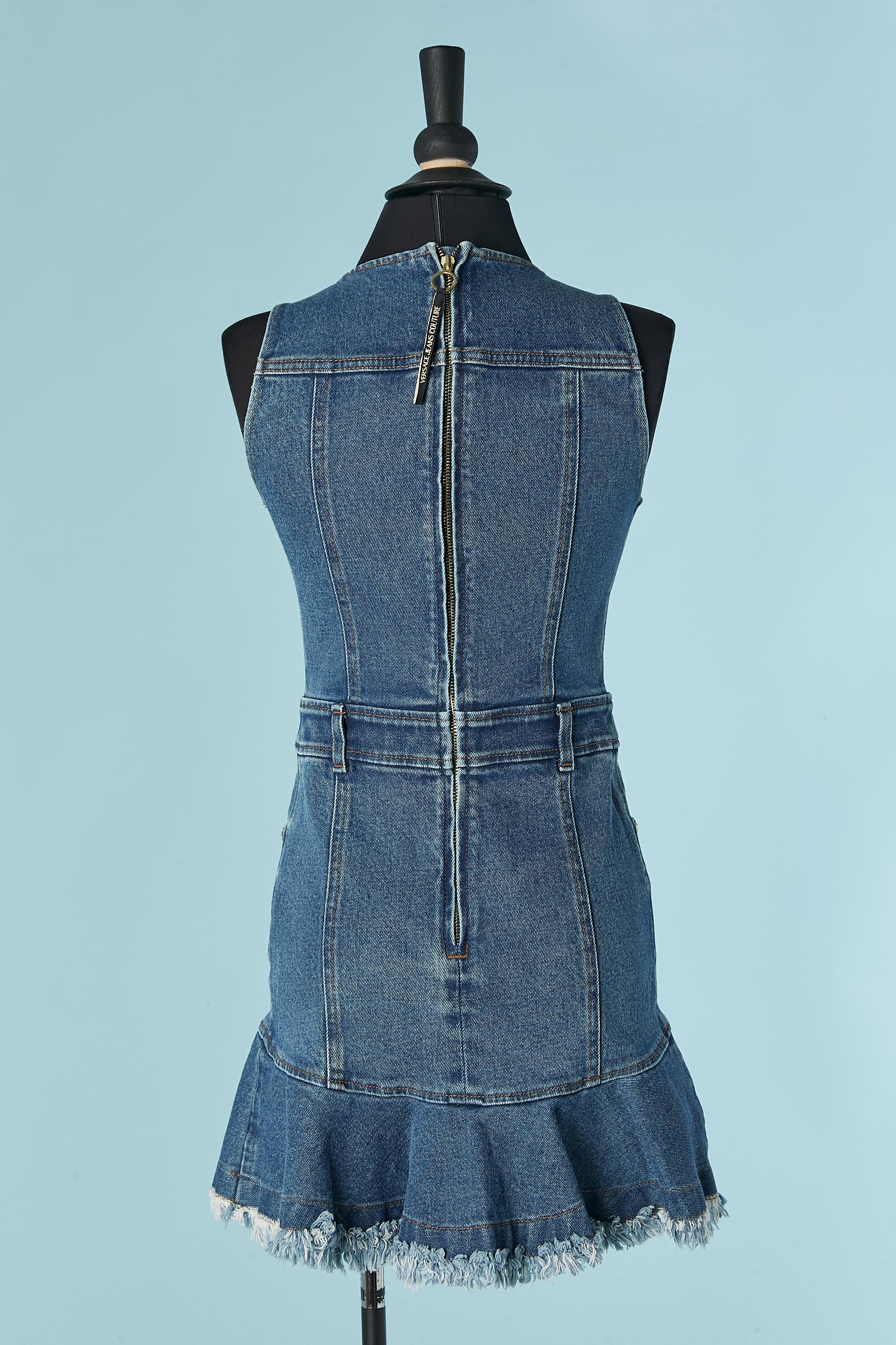 Ärmelloses Kleid aus Jeansstoff VERSACE COUTURE im Angebot 2