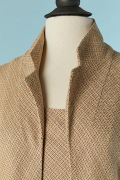 Ensemble robe et manteau sans manches en laine fine et tweed de soie CHANEL Boutique