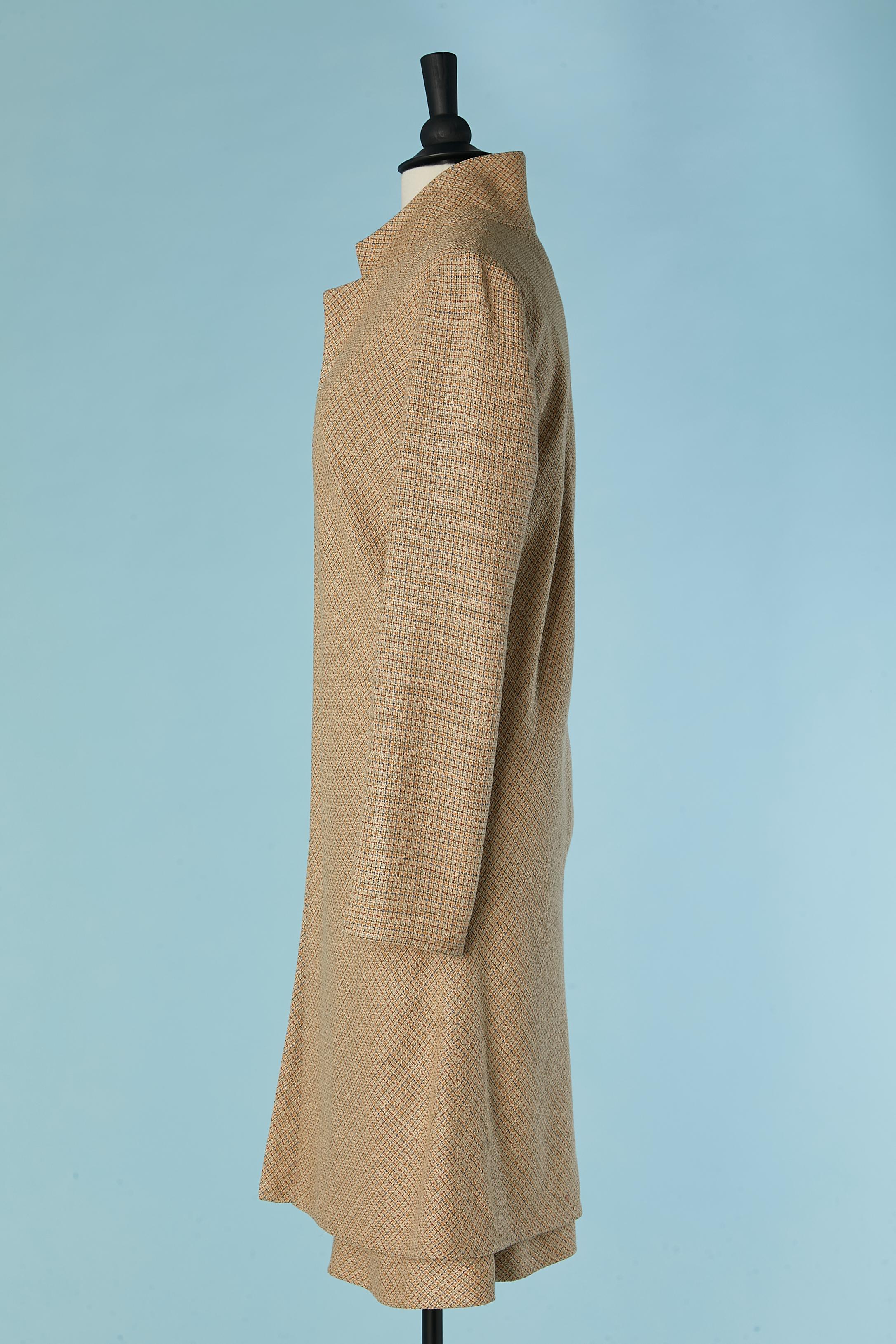 Sleeveless dress and coat ensemble in thin wool and silk tweed CHANEL Boutique In Excellent Condition For Sale In Saint-Ouen-Sur-Seine, FR