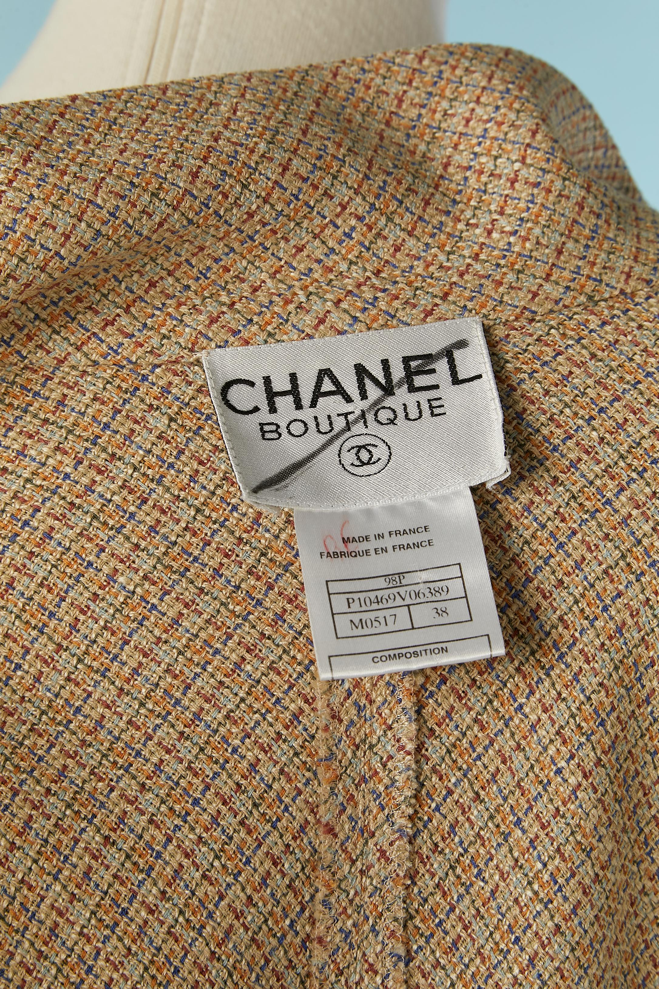 Sleeveless dress and coat ensemble in thin wool and silk tweed CHANEL Boutique For Sale 1