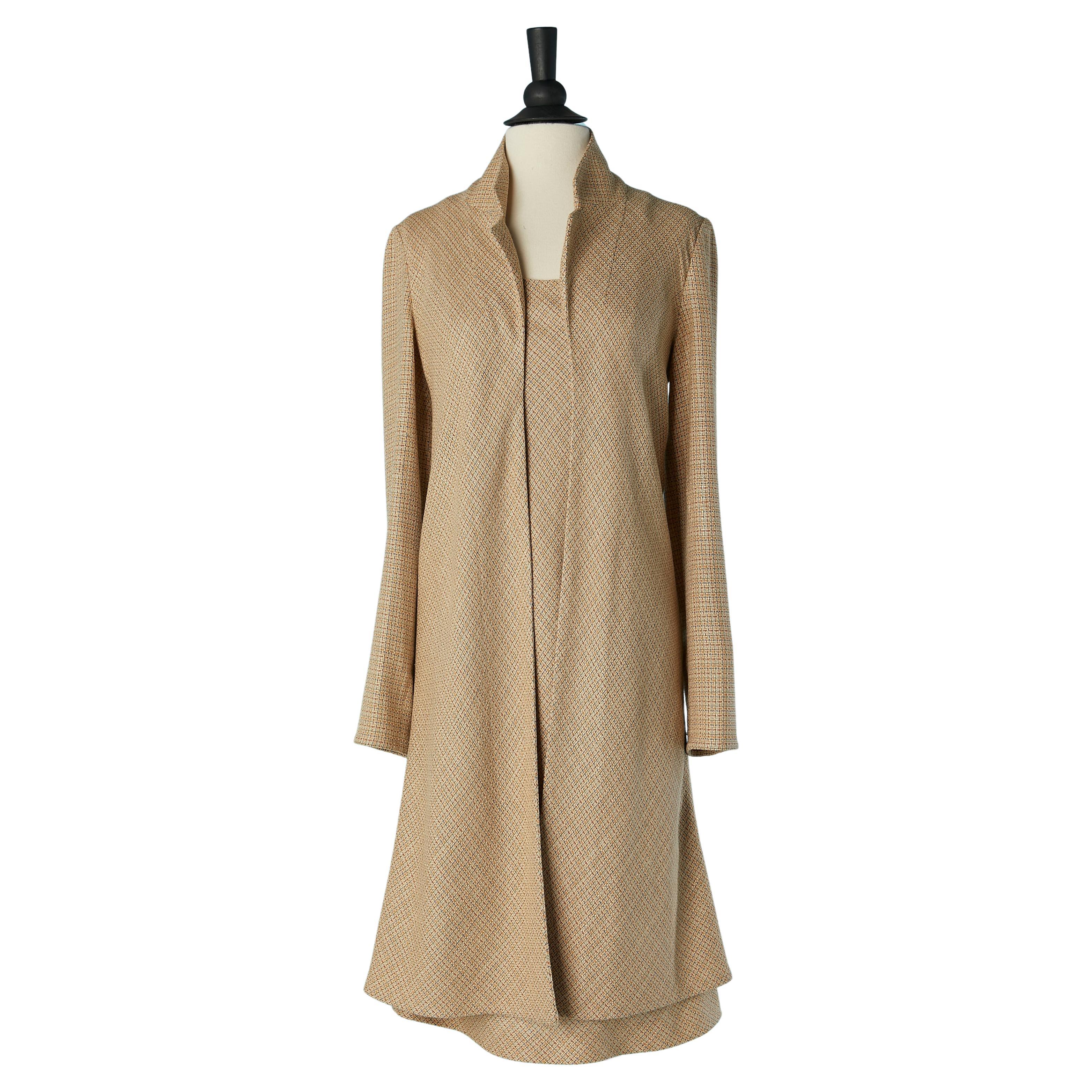 Sleeveless dress and coat ensemble in thin wool and silk tweed CHANEL Boutique For Sale