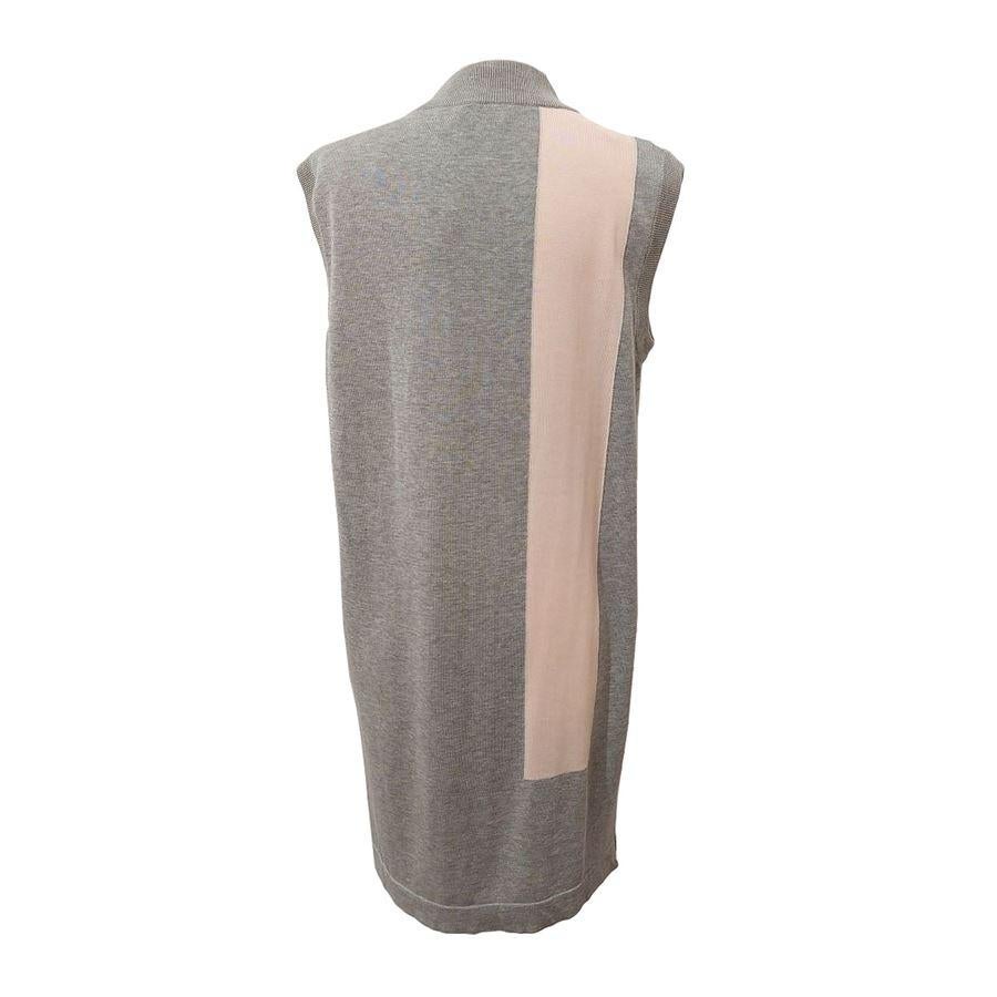 Coton bicolore (gris/pince) Applique centrale à bijoux multicolores sans manches Longueur totale cm 90 (354 pouces)
