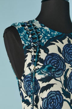 Sleeveless dress in rayon with flower and snake print Roberto Cavalli