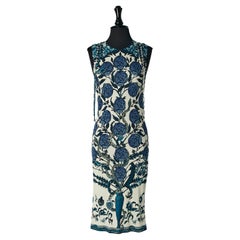 Sleeveless dress in rayon with flower and snake print Roberto Cavalli 