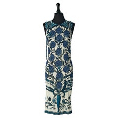 Sleeveless dress in rayon with flower and snake print Roberto Cavalli