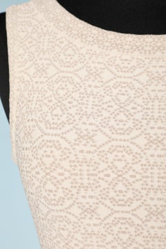 Sleeveless dress in stretch beige  rayon jacquard Azzedine Alaia