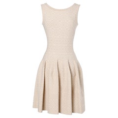 Robe sans manches en beige stretch  jacquard de rayonne Azzedine Alaia