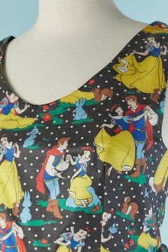 Ärmelloses Kleid mit weißem Schneedruck JC/DC Jean-Charles de Castelbajac