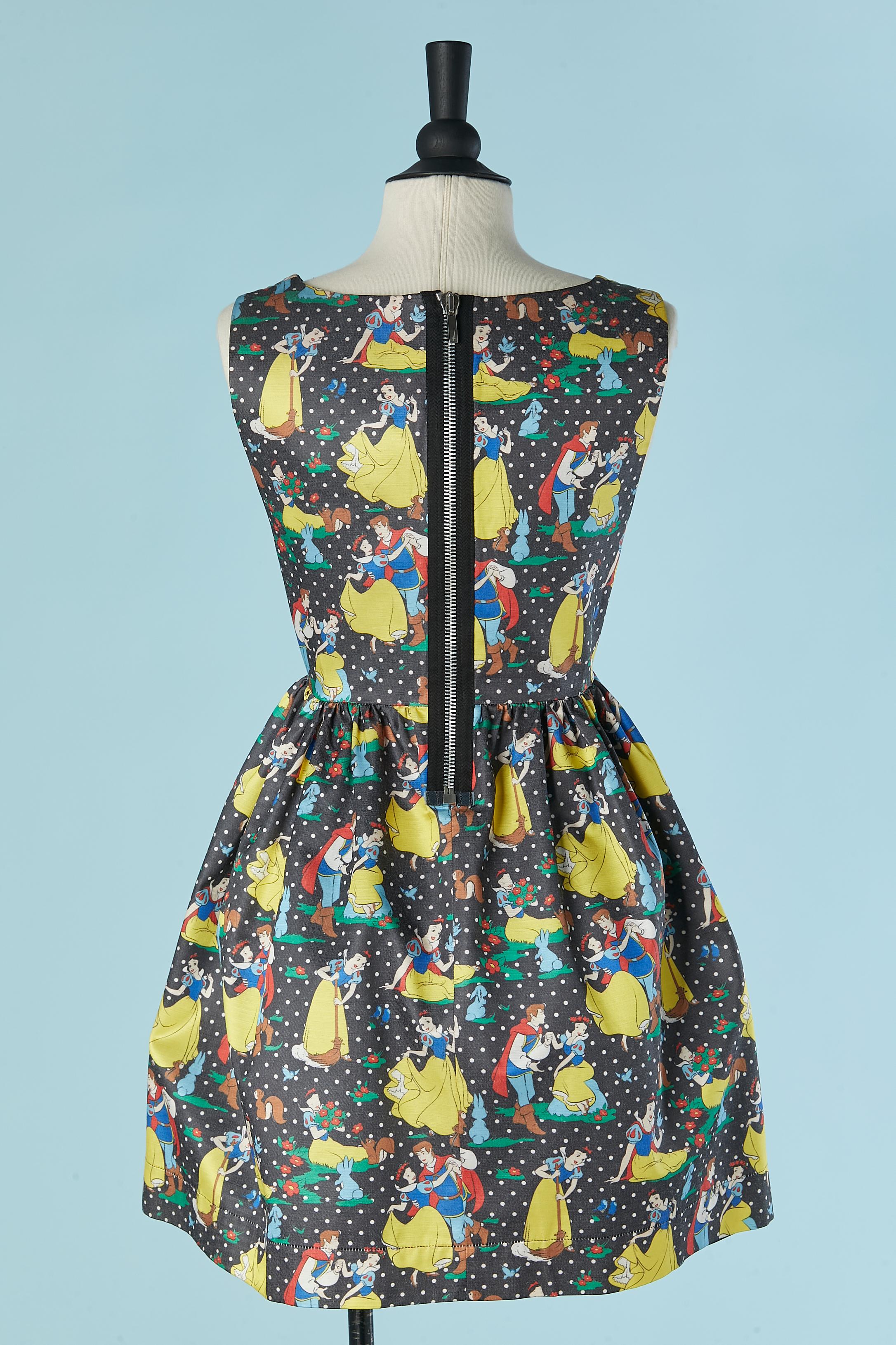 Women's Sleeveless dress with White Snow print JC/DC Jean-Charles de Castelbajac For Sale
