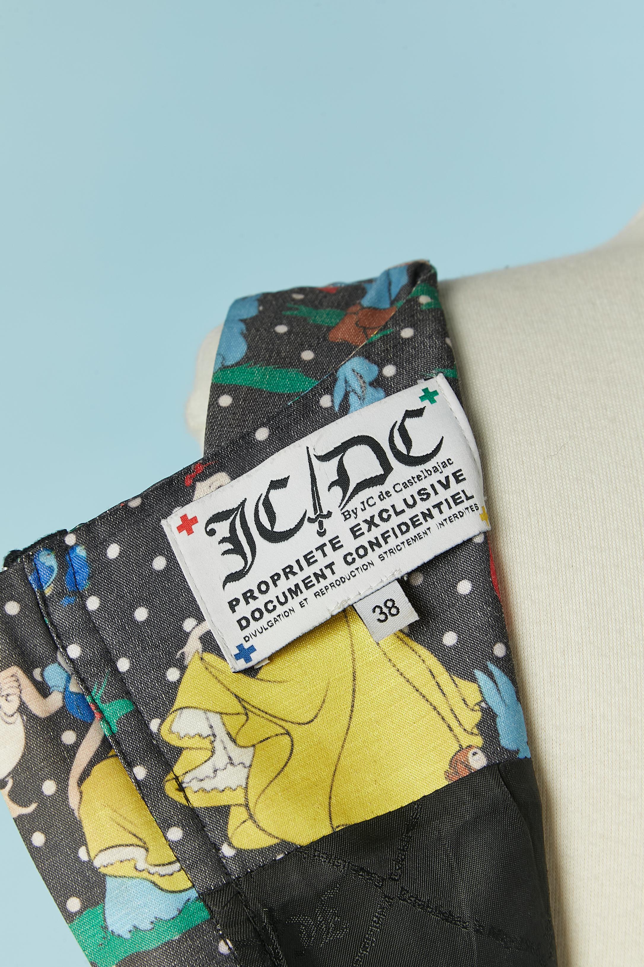 Sleeveless dress with White Snow print JC/DC Jean-Charles de Castelbajac For Sale 2