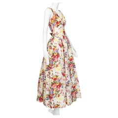Sleeveless Floral Sweetheart Patio Gown Sundress with Full Skirt – XXS, 1930s