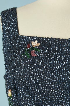 Sleeveless full beaded cocktail dress Vera Serafiu Circa 1960's