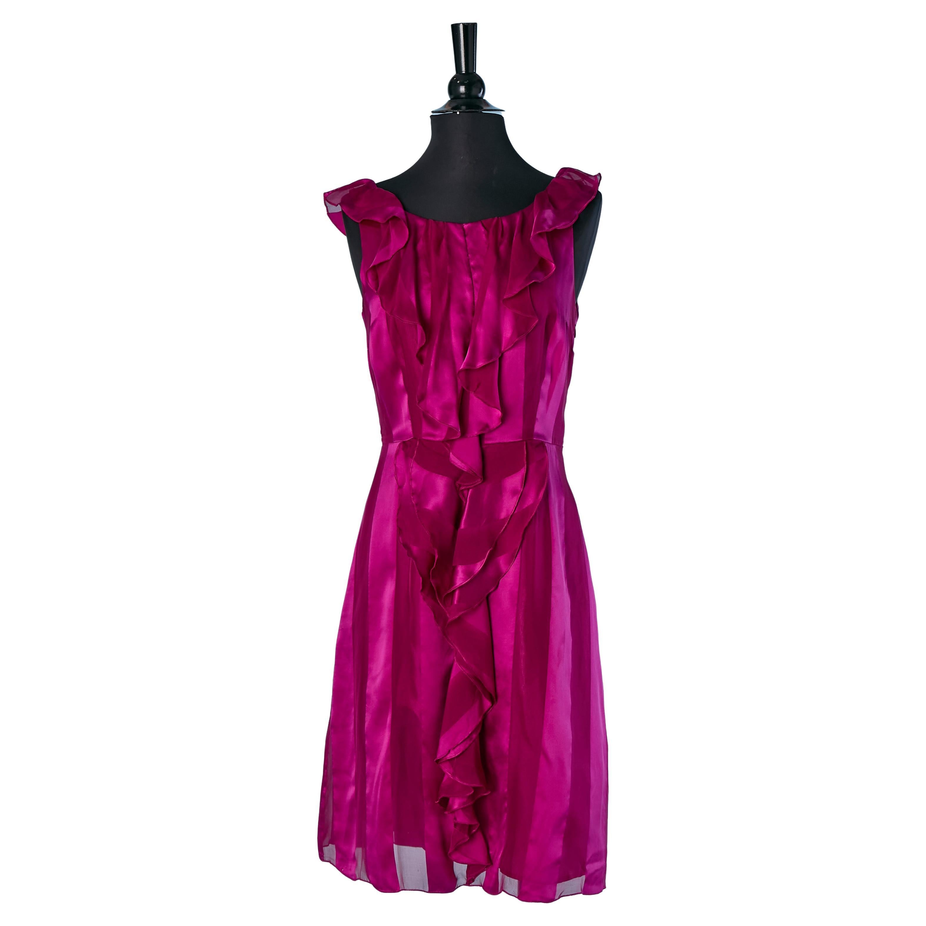 Abito da cocktail senza maniche in seta fushia Moschino Cheap and Chic in vendita