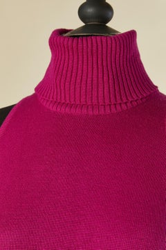 Sleeveless fushia wool knit dress KARL LAGERFELD
