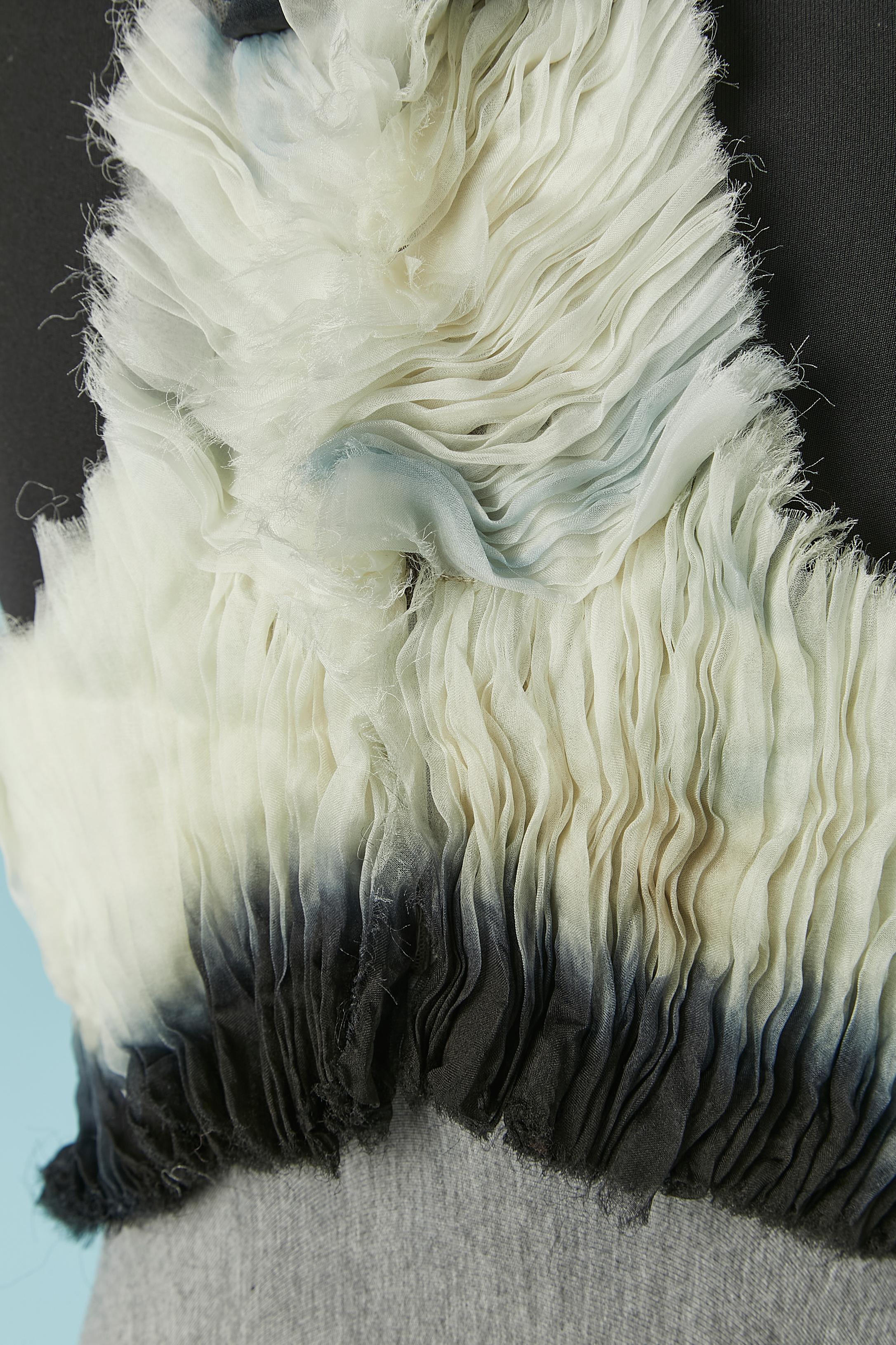 Sleeveless grey jersey dress with organza tie&dye ruffles ALEXANDER McQUEEN For Sale 1