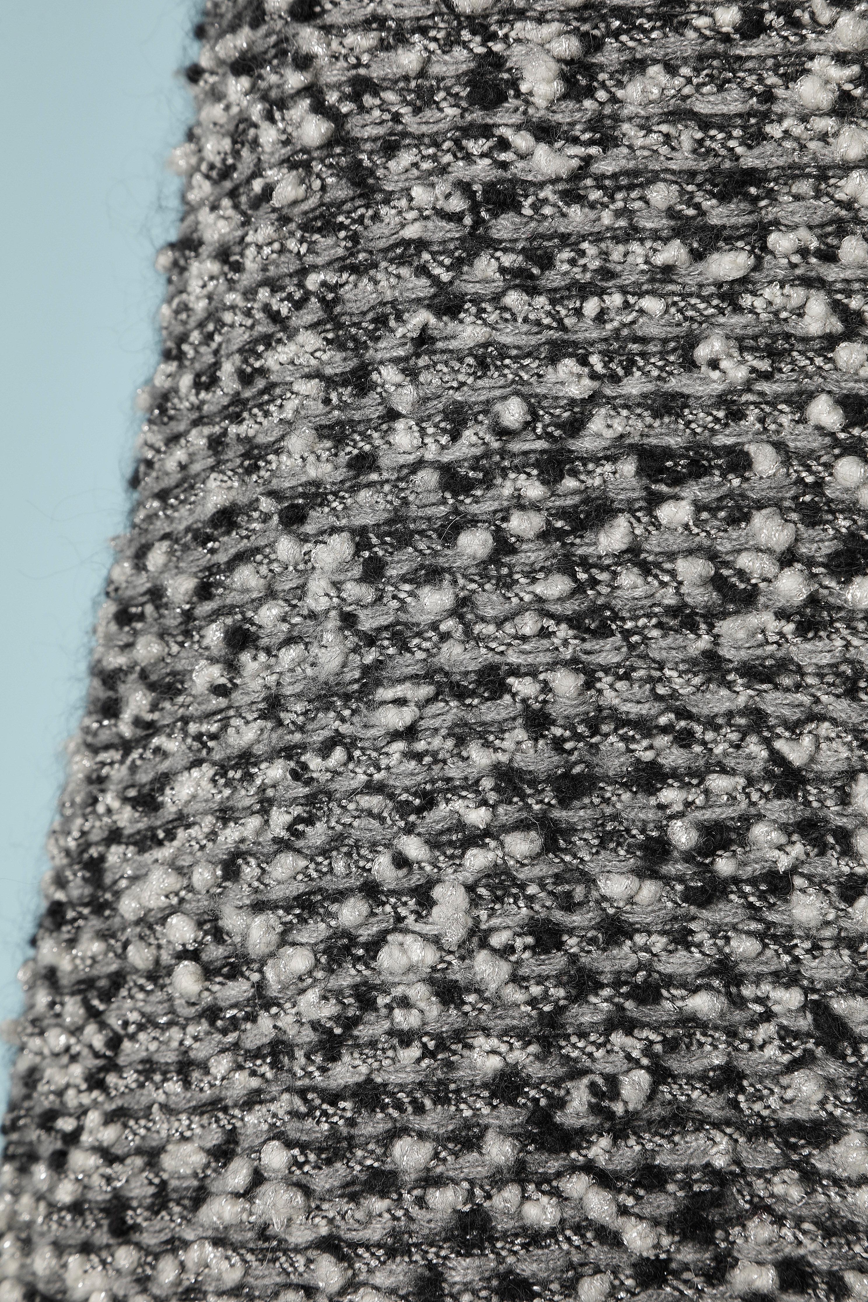Gray Sleeveless grey knit dress with lurex knit bottom  For Sale