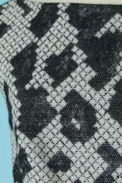 Sleeveless jacquard and black cocktail dress BALENCIAGA