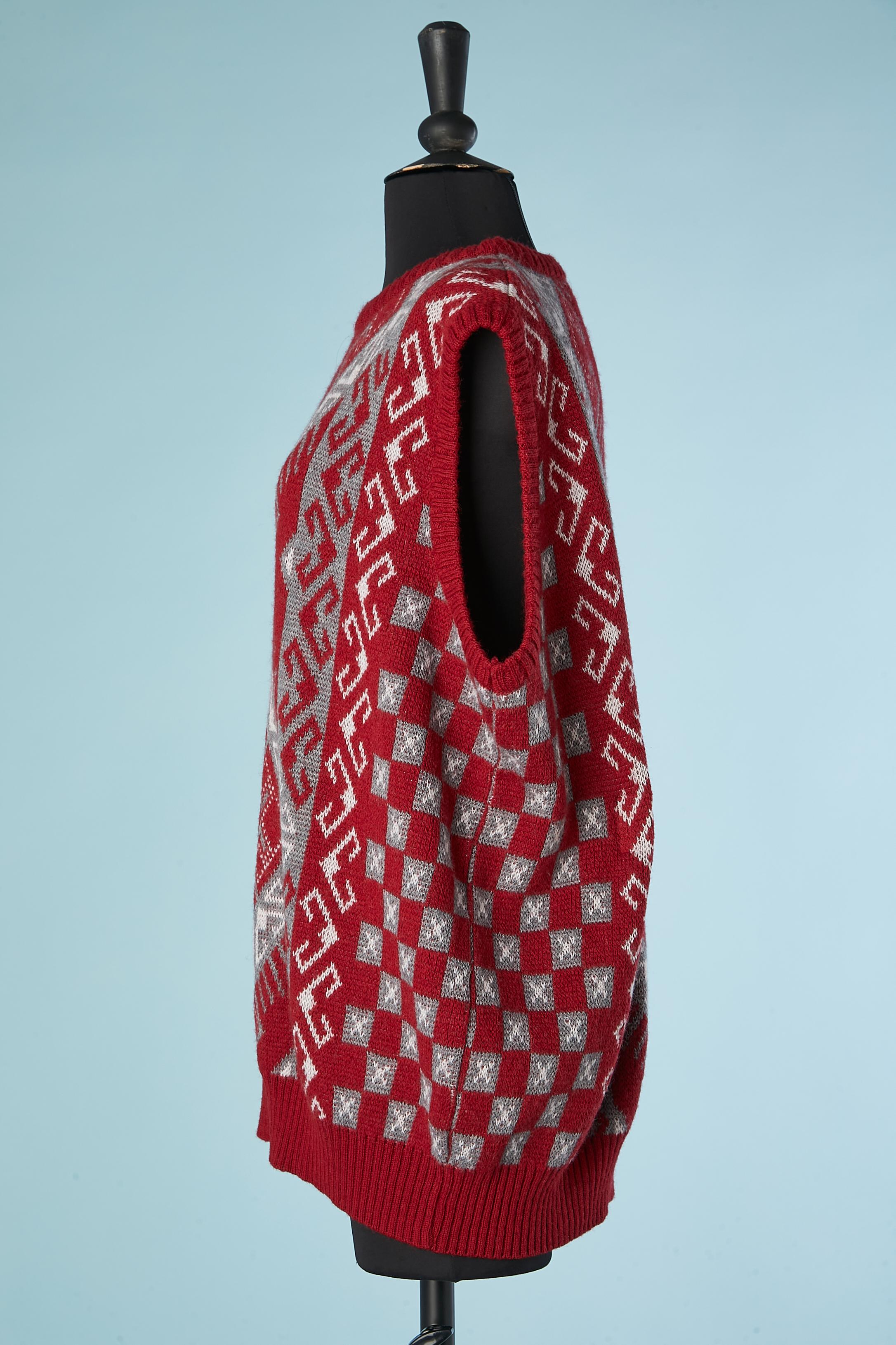 Ärmellose Jacquard-Pullover  Yves Saint Laurent Trikot für Männer  im Zustand „Hervorragend“ im Angebot in Saint-Ouen-Sur-Seine, FR
