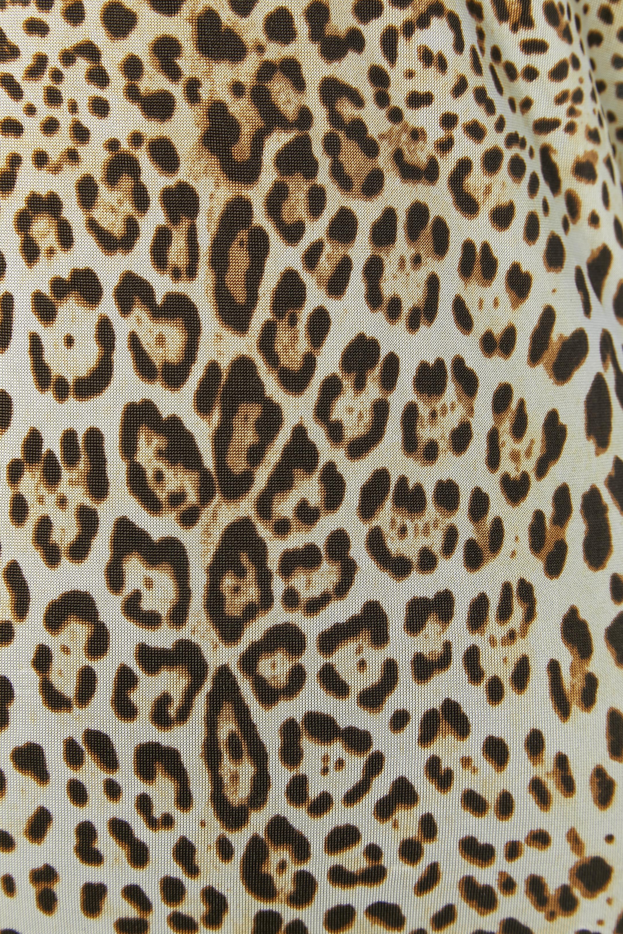Brown Sleeveless jersey dress with animal print CAVALLI CLASS For Sale