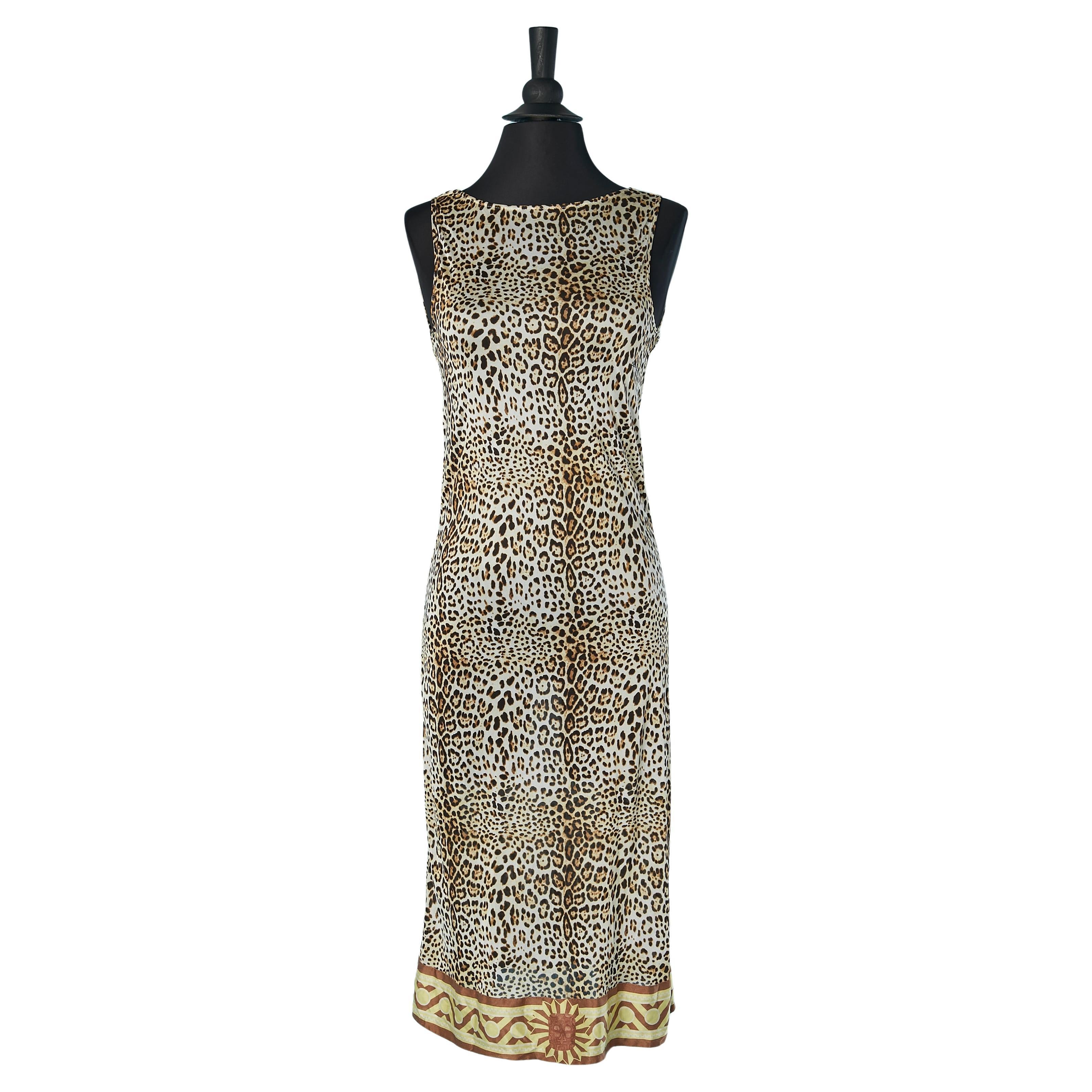 Sleeveless jersey dress with animal print CAVALLI CLASS For Sale