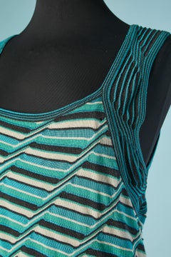 Sleeveless knit jacquard dress M MISSONI