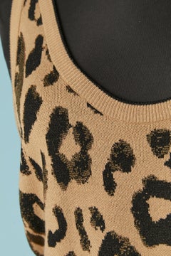 Sleeveless knit jacquard dress with animal pattern RACHEL