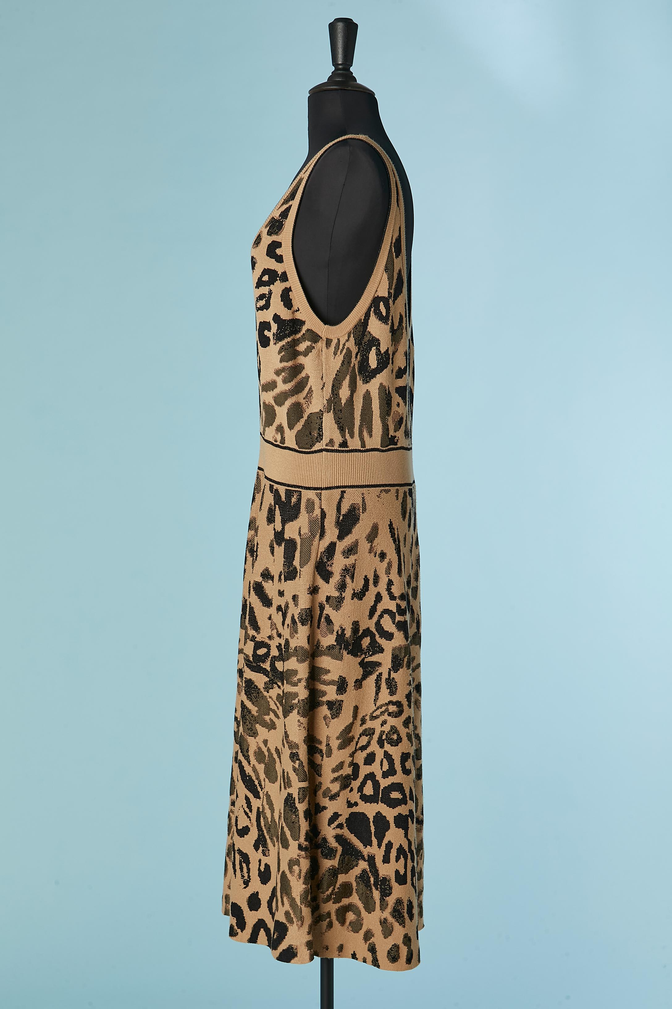 Women's Sleeveless knit jacquard dress with animal pattern RACHEL For Sale