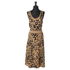 Robe sans manches en jacquard tricoté avec motif animalier RACHEL