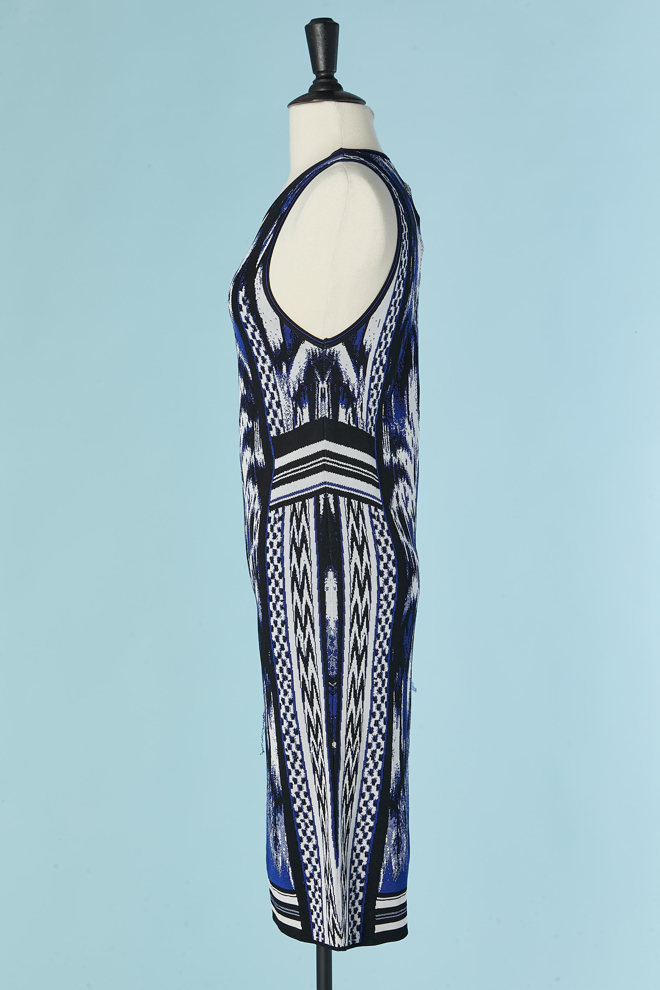 Black Sleeveless knit jersey jacquard dress ROBERTO CAVALLI For Sale