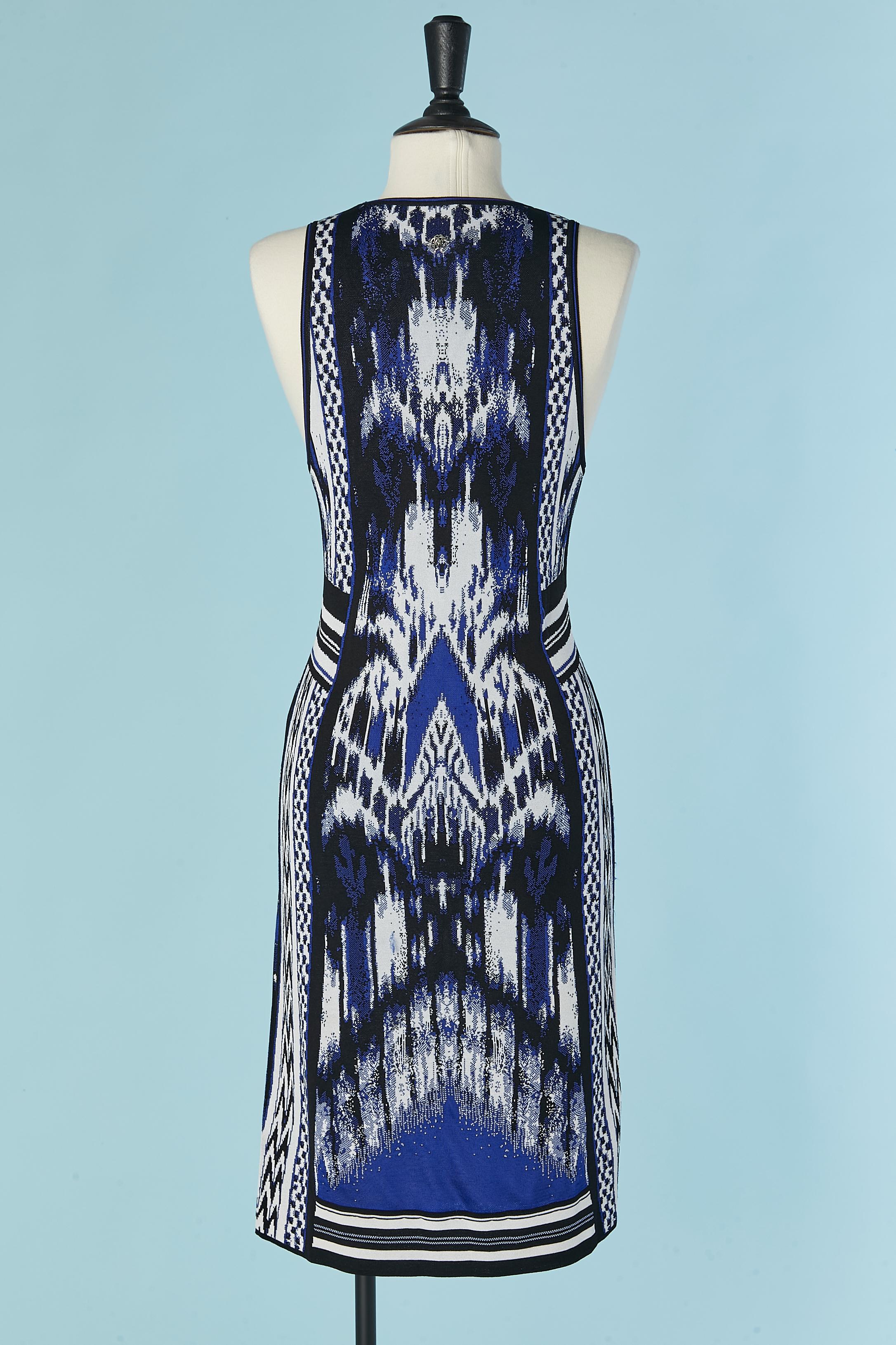 Sleeveless knit jersey jacquard dress ROBERTO CAVALLI In Excellent Condition For Sale In Saint-Ouen-Sur-Seine, FR