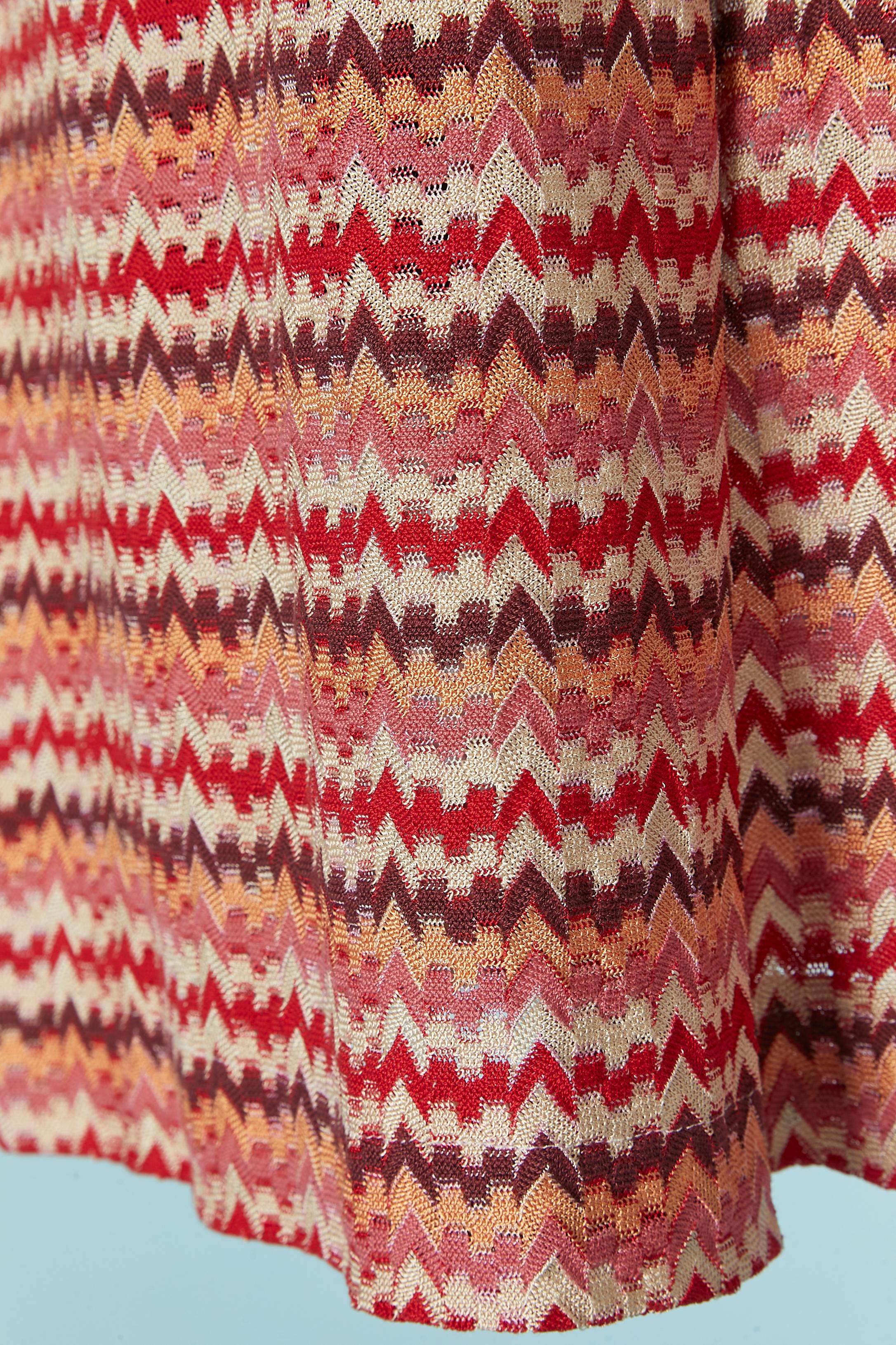 Rose Robe sans manches en maille multicolore MISSONI en vente