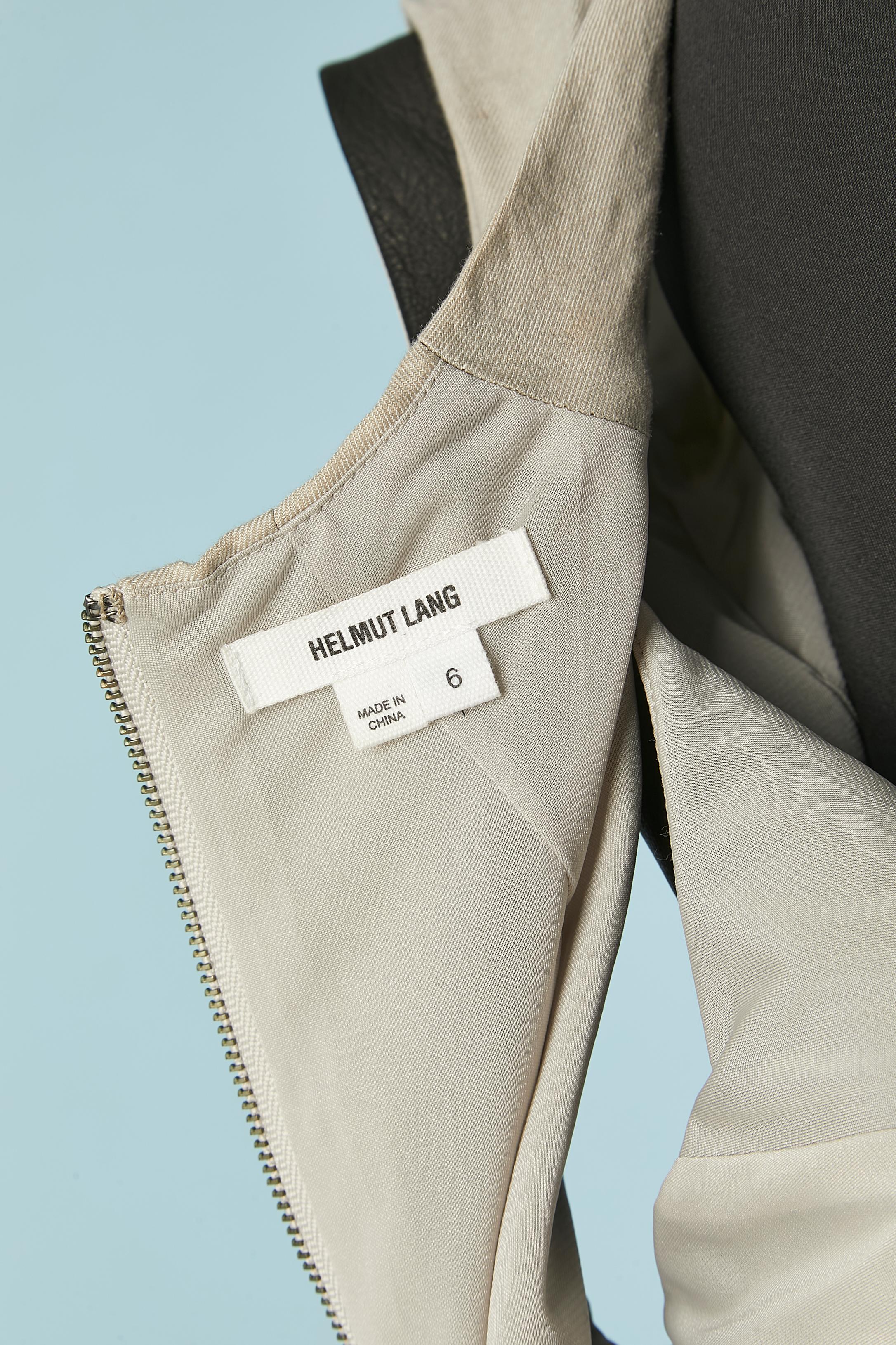 Sleeveless linen and leather dress Helmut Lang For Sale 1