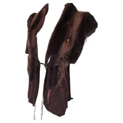 Sleeveless Mink Fur Suede Leather Vest Fringe