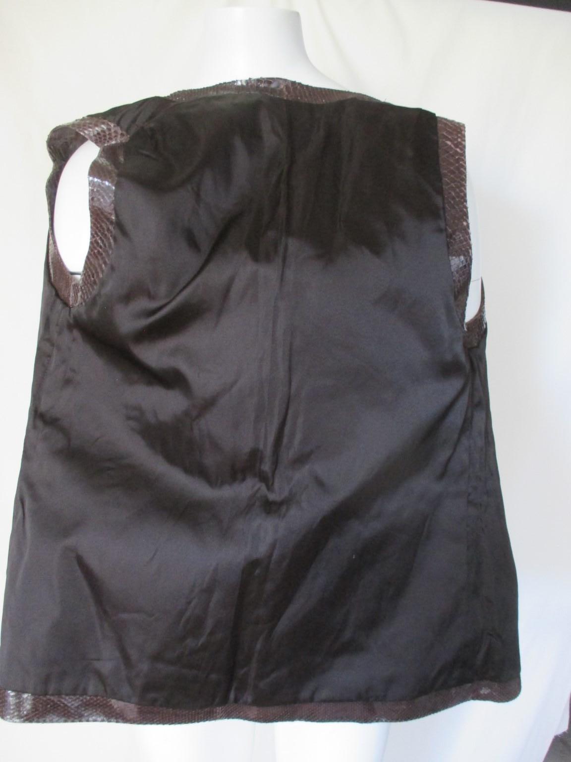 Black Sleeveless Brown Mink Fur Vest  For Sale