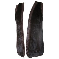 Vintage Sleeveless Brown Mink Fur Vest 