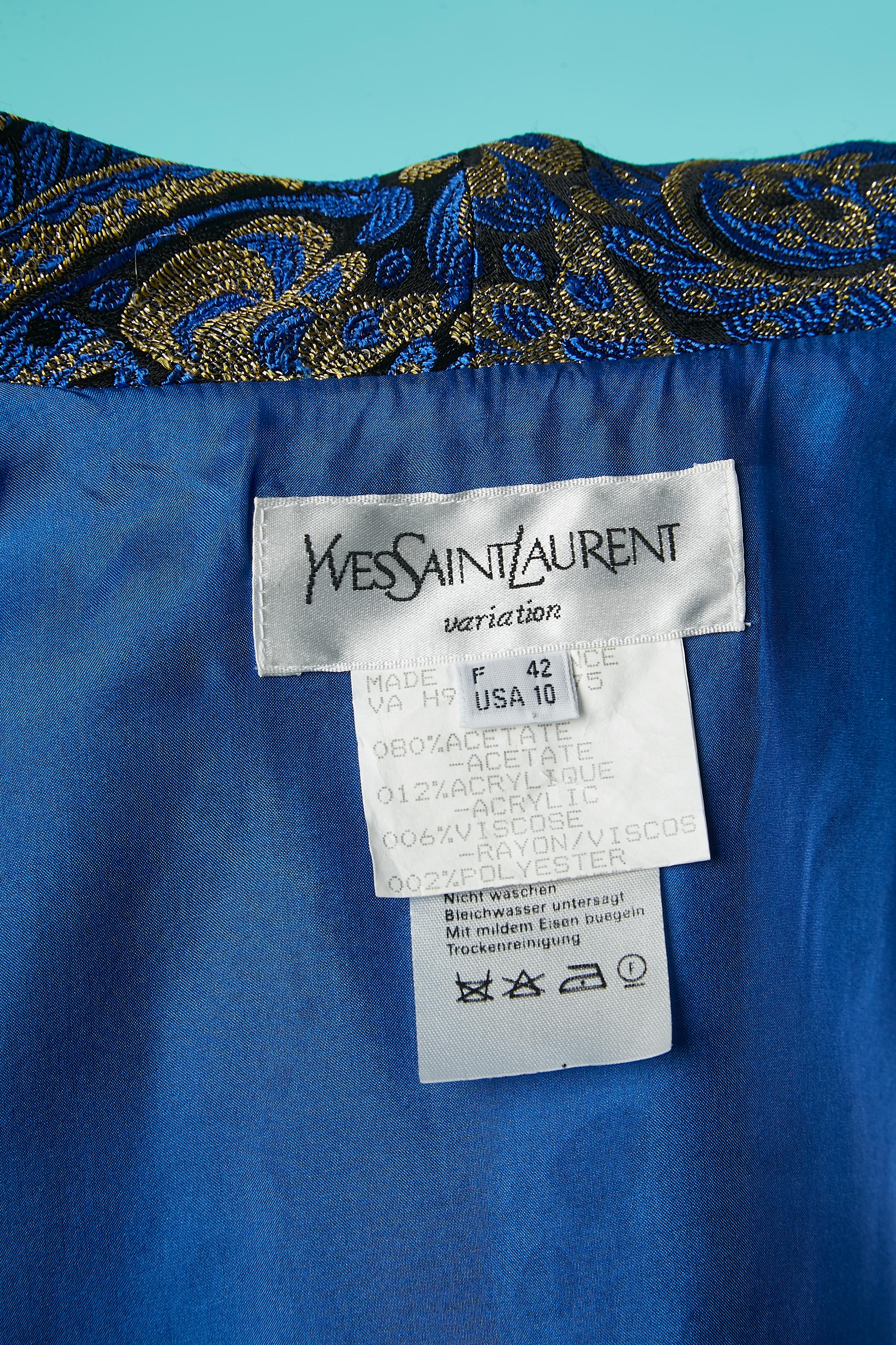 Sleeveless Paisley brocade vest Yves Saint Laurent Variation Circa 1980's  For Sale 2