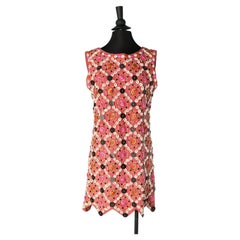 Sleeveless pink suede dress with beadwork CHER MICHEL KLEIN