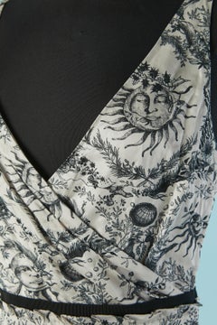 Sleeveless printed dress with wrinkle effect CHRISTIAN DIOR