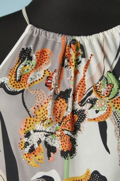 Sleeveless printed evening dress with rhinestone  Gai Mattiolo Love to Love