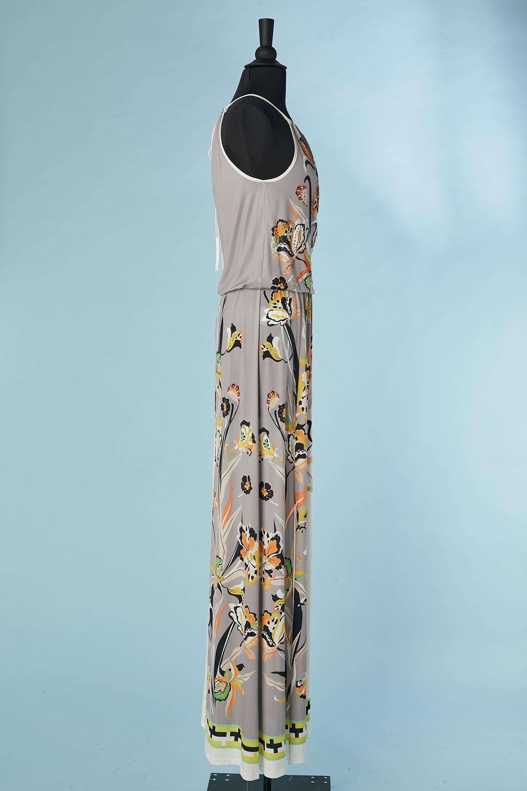 Vestido de noche estampado sin mangas con pedrería  Gai Mattiolo Amar para amar en venta 2